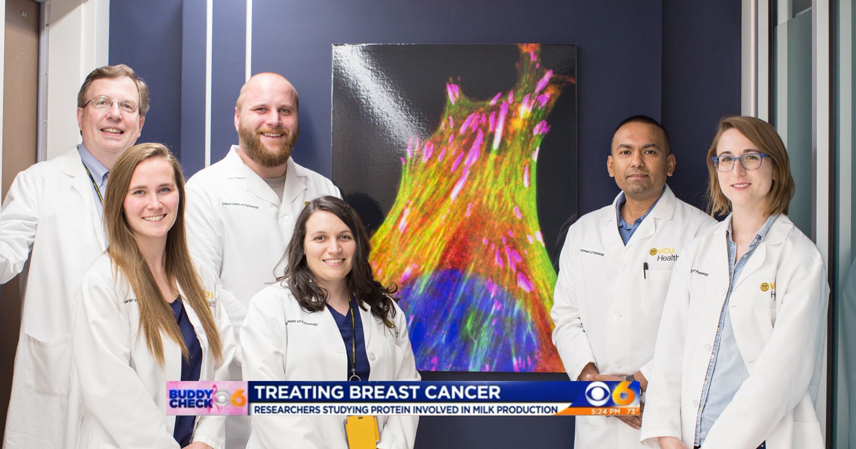 Dr. Clevenger, Department of Pathology Chair, featured on CBS 6, regarding his study of proteins involved in milk production to treat breast cancer.