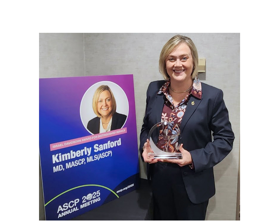 ASCP presents the Israel Davidsohn Award to Dr. Kimberly Sanford